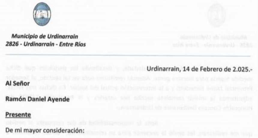 El Presidente Municipal acompaña el petitorio elevado a las Autoridades del IOSPER