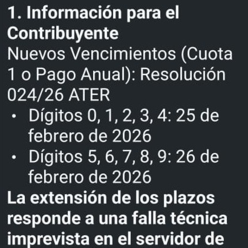 ATER EXTIENDE LAS FECHAS DE PAGO DEL IMPUESTO INMOBILIARIO
