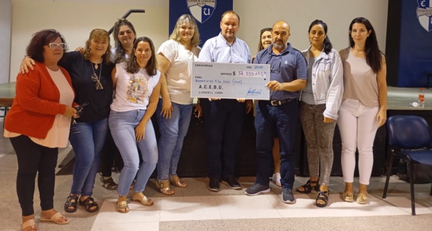 HISTÓRICA COPARTICIPACIÓN; MAS DE 37 MILLONES DE PESOS A CADA  ESCUELA DE A.C.E.D.U.