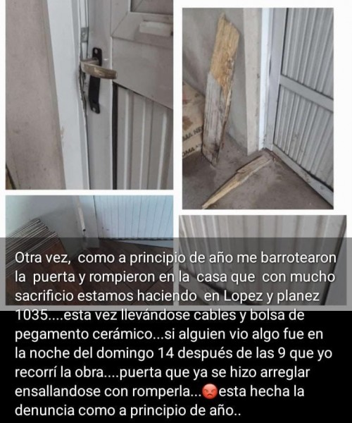 Los cacos aprovechando el mal tiempo robaron en Barrio Jesus Obrero