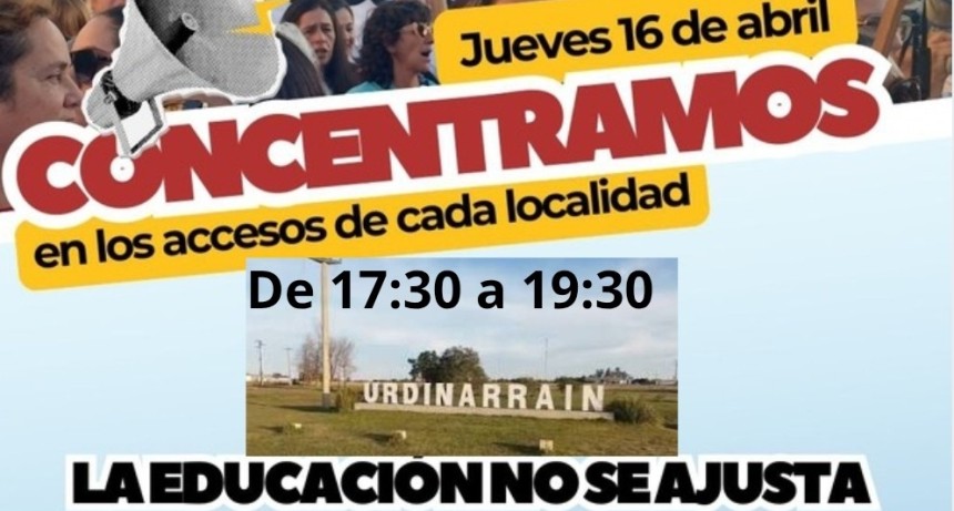 AGMER invita a la comunidad de Urdinarrain este Jueves a las 17.30 hs