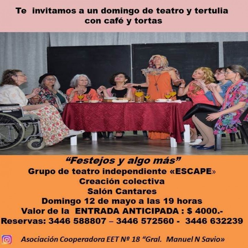 Este Domingo 12,  excelente Obra de Teatro en Urdinarrain