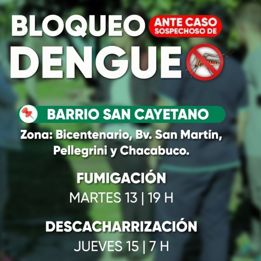 Bloqueo Sanitario en Urdinarrain por caso sospechoso de Dengue