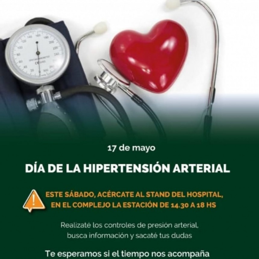 Este Sábado 17 Jornada Especial por el Día Mundial de la Hipertensión Arterial