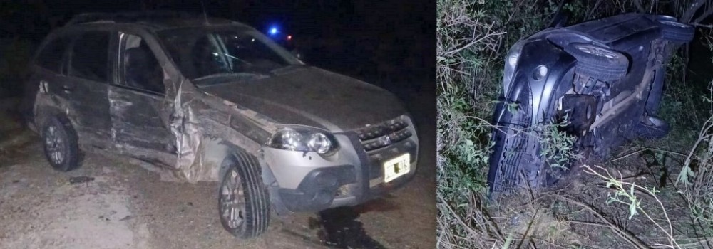 VIOLENTO CHOQUE y POSTERIOR VUELCO EN R.P Nº20  A ESCASOS Kms DE URDINARRAIN