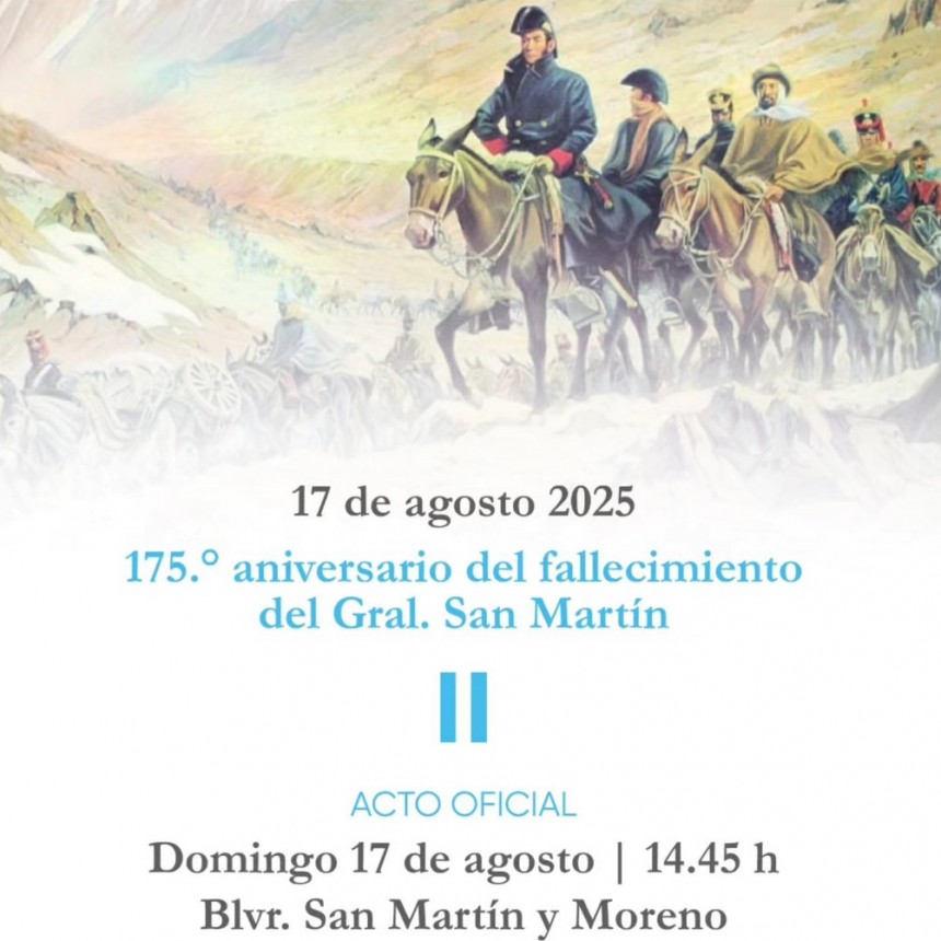Este 17 de Agosto Conmemoramos un nuevo aniversario del fallecimiento del General San Martín