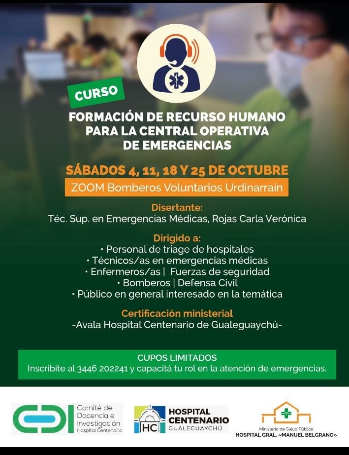 SALUD:  CURSO DE RADIO OPERADOR EN EMERGENCIA MÉDICA Y GENERAL