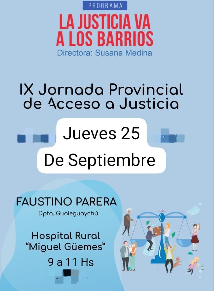 Este Miercoles el programa “ La Justicia va a los barrios ” llega a PARERA