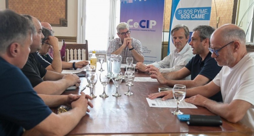 Bahl y Michel se reunieron con representantes de la Cámara de Comerciantes del Microcentro de Paraná