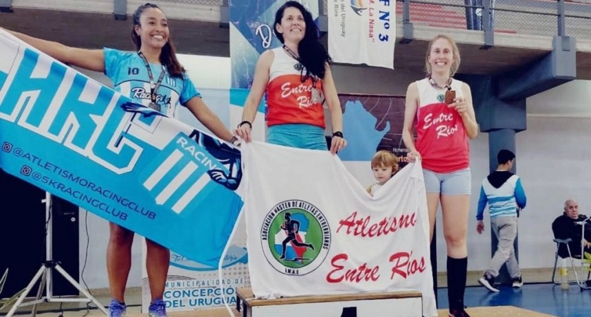 Lis Quinteros Campeona en el  Atletismo Nacional - Shirley Hausch de Urdinarrain en el Podio