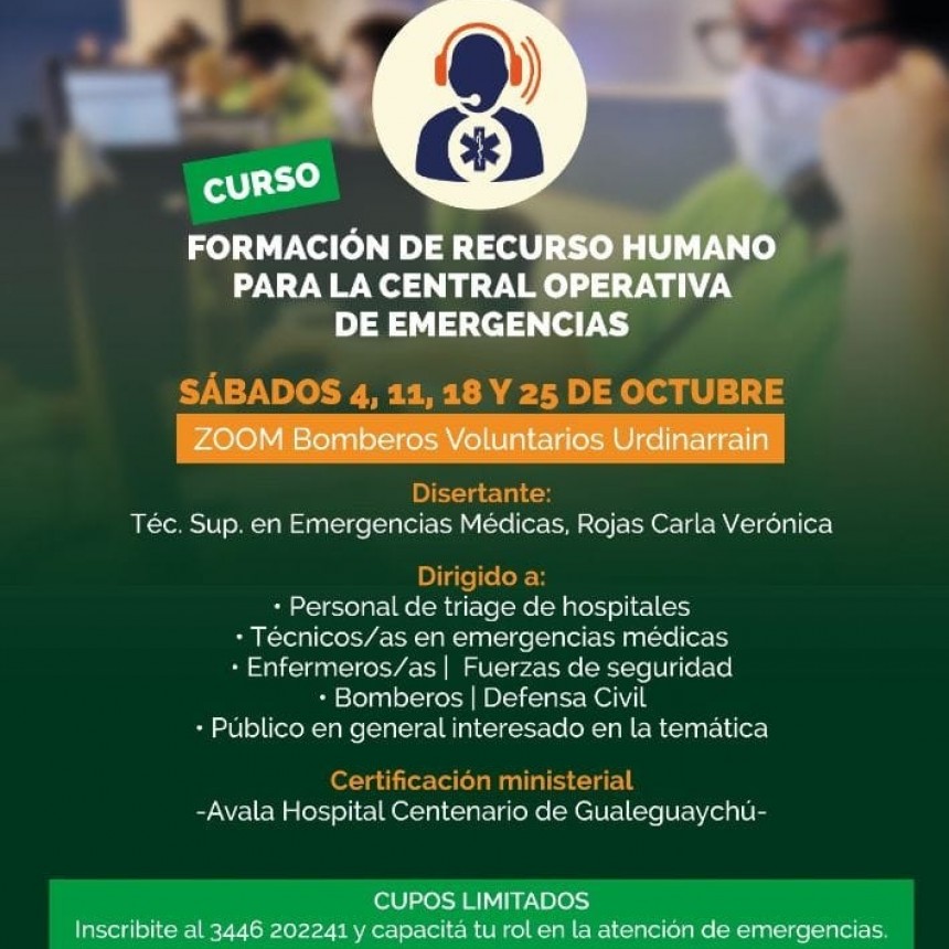 SALUD:  CURSO DE RADIO OPERADOR EN EMERGENCIA MÉDICA Y GENERAL
