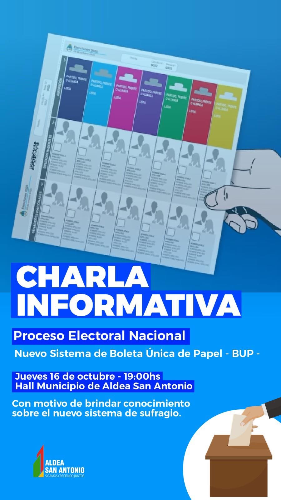 EN ALDEA SAN ANTONIO: Charla informativa sobre el nuevo sistema electoral
