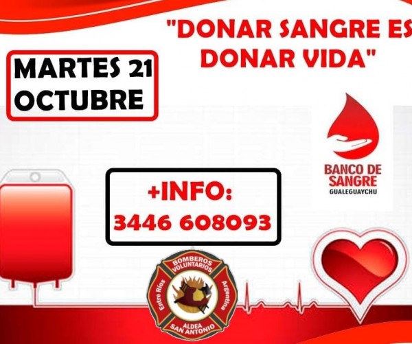 El 21 de Octubre en A.S.A., ¡Donar Sangre es Donar Esperanza!