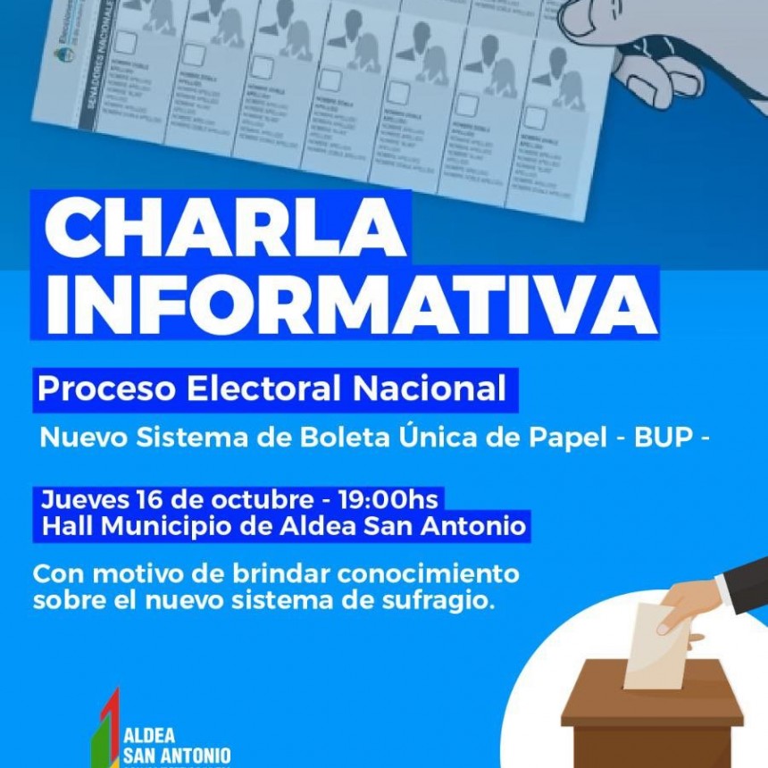 EN ALDEA SAN ANTONIO: Charla informativa sobre el nuevo sistema electoral