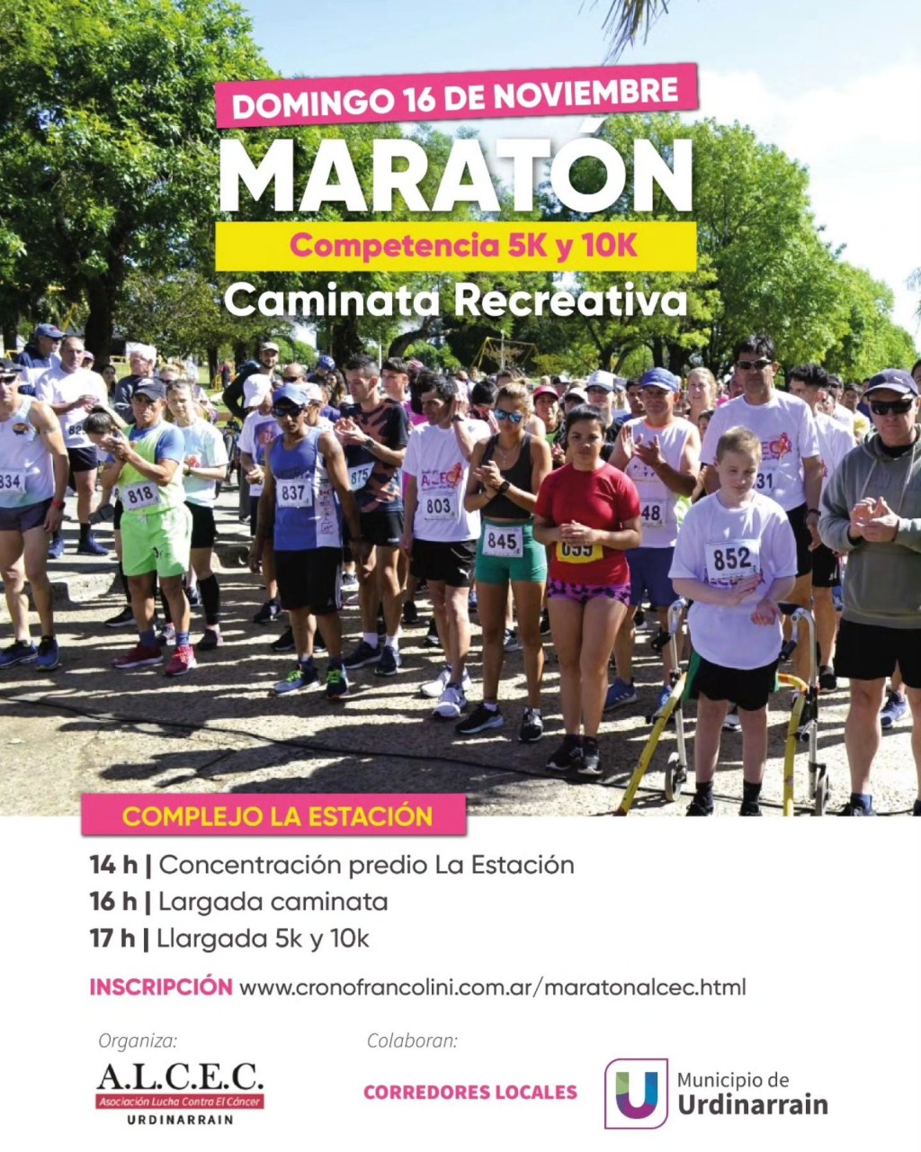 Este Domingo 16 tenemos el Maratón de ALCEC en Urdinarrain