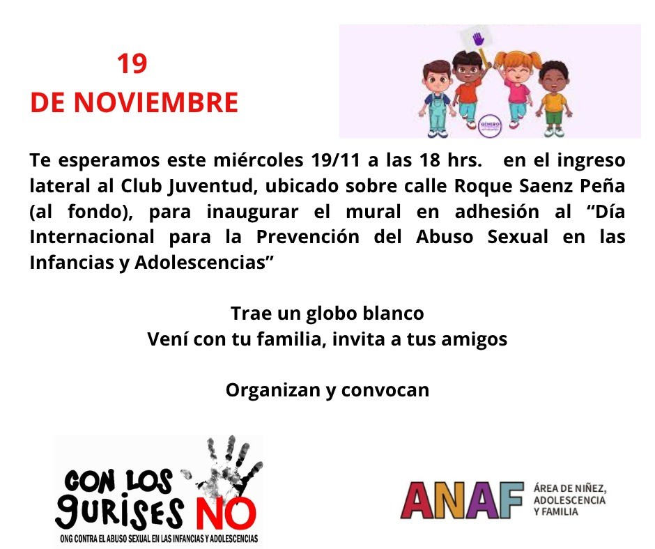 19 de Noviembre: Día Internacional para la Prevención del Abuso Sexual en las Infancias y Adolescencias