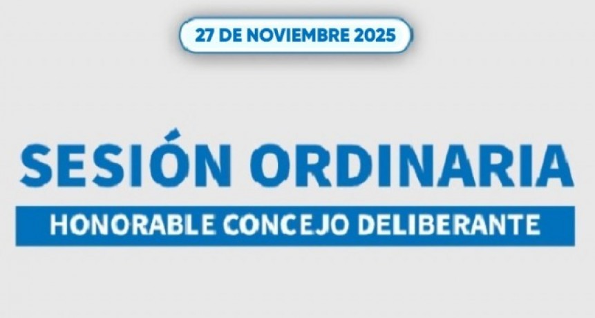ESTE JUEVES SESIÓN ORDINARIA DEL H.C. DELIBERANTE DE URDINARRAIN