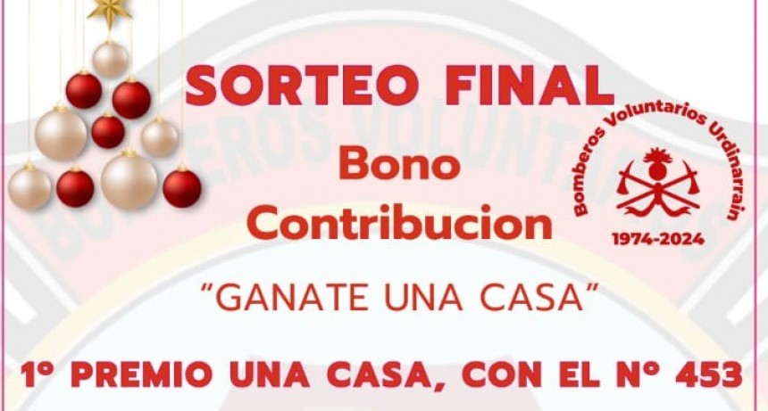 BOMBEROS URDINARRAIN SORTEÓ UNA VIVIENDA